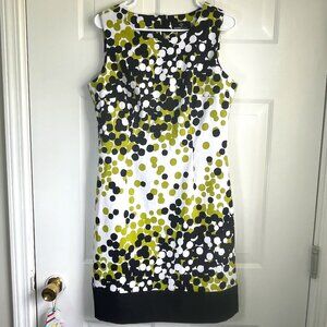 Ronni Nicole Black White and Green Sleeveless Knee Length Midi Dress Size 12